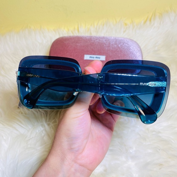 New authentic Miu Miu square glitter sunglasses main image 10